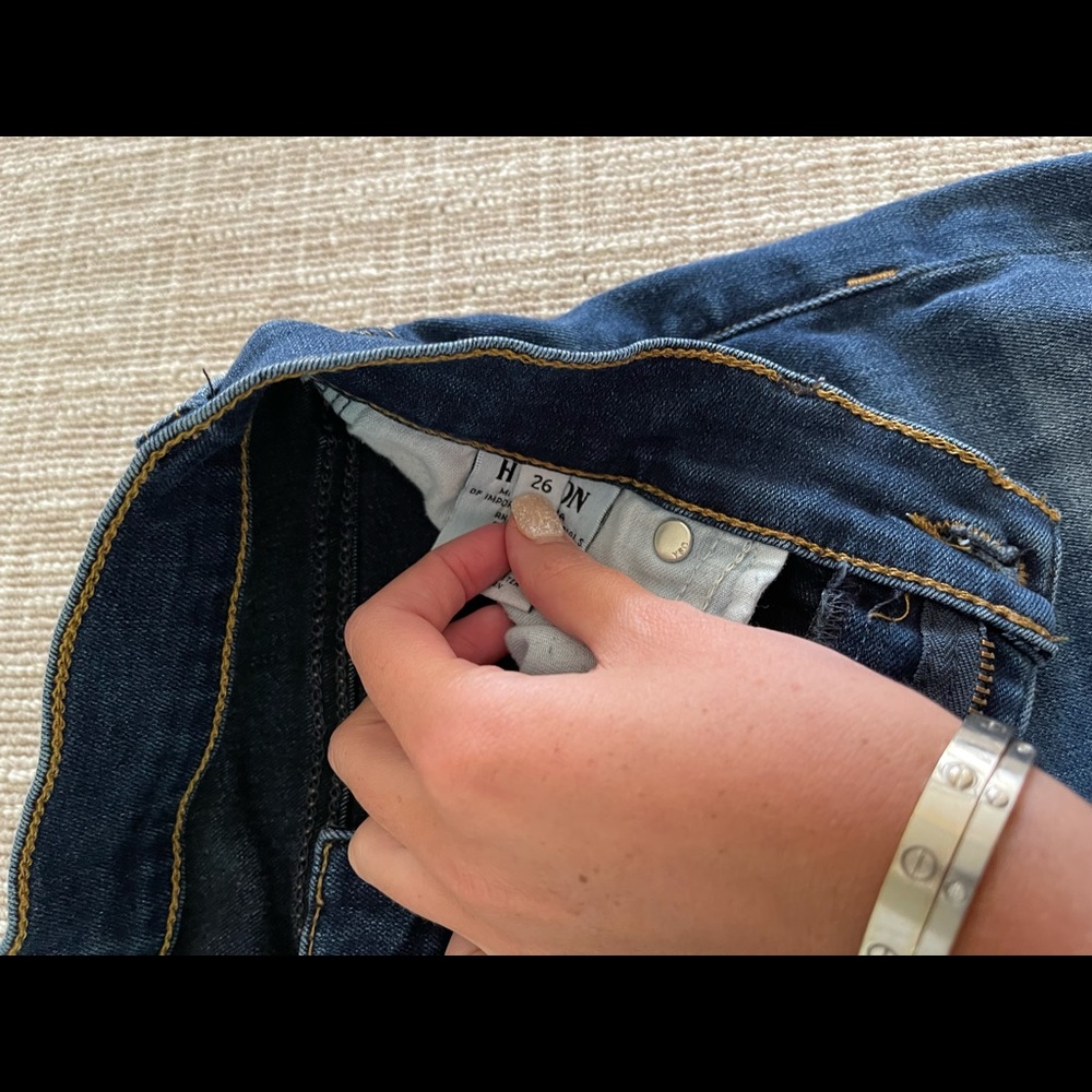 Hudson Mid Rise Ripped Denim Jeans - Picture 5 of 10